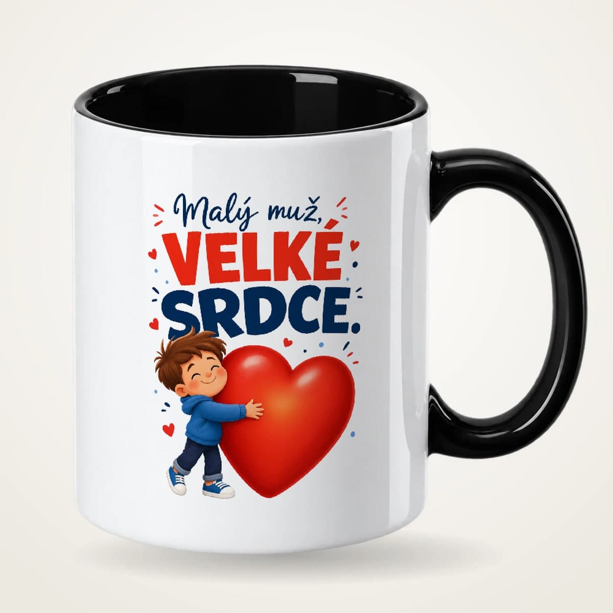 Hrnek s černým uchem – Malý muž, velké srdce