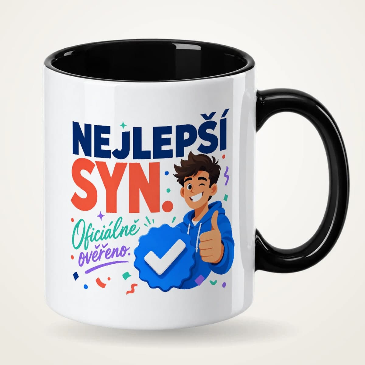Hrnek s černým uchem – Nejlepší syn – oficiálně ověřeno