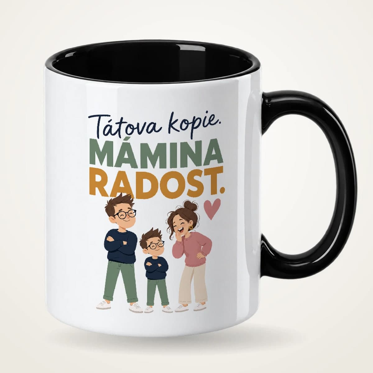 Hrnek s černým uchem – Tátova kopie, mámina radost