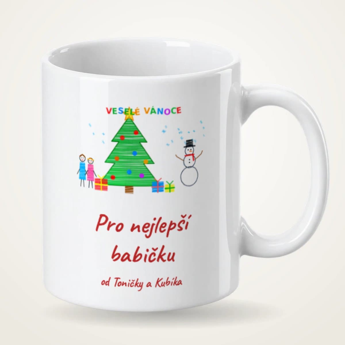 Hrnek s dětskou kresbou – dárek pro babičku a dědu