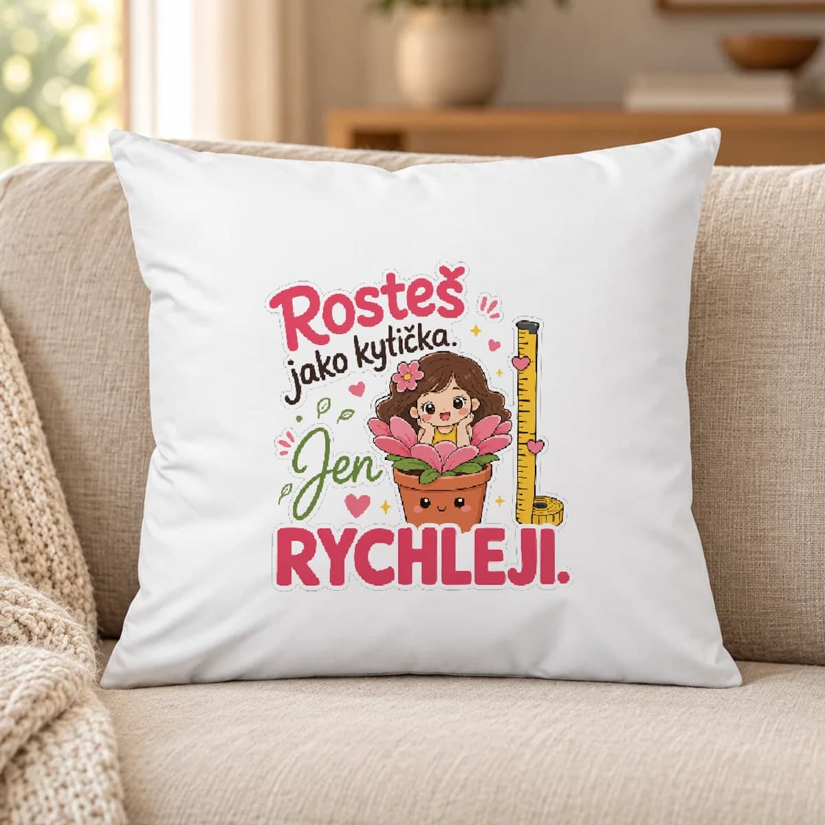 Polštář – Rosteš jako kytička, jen rychleji