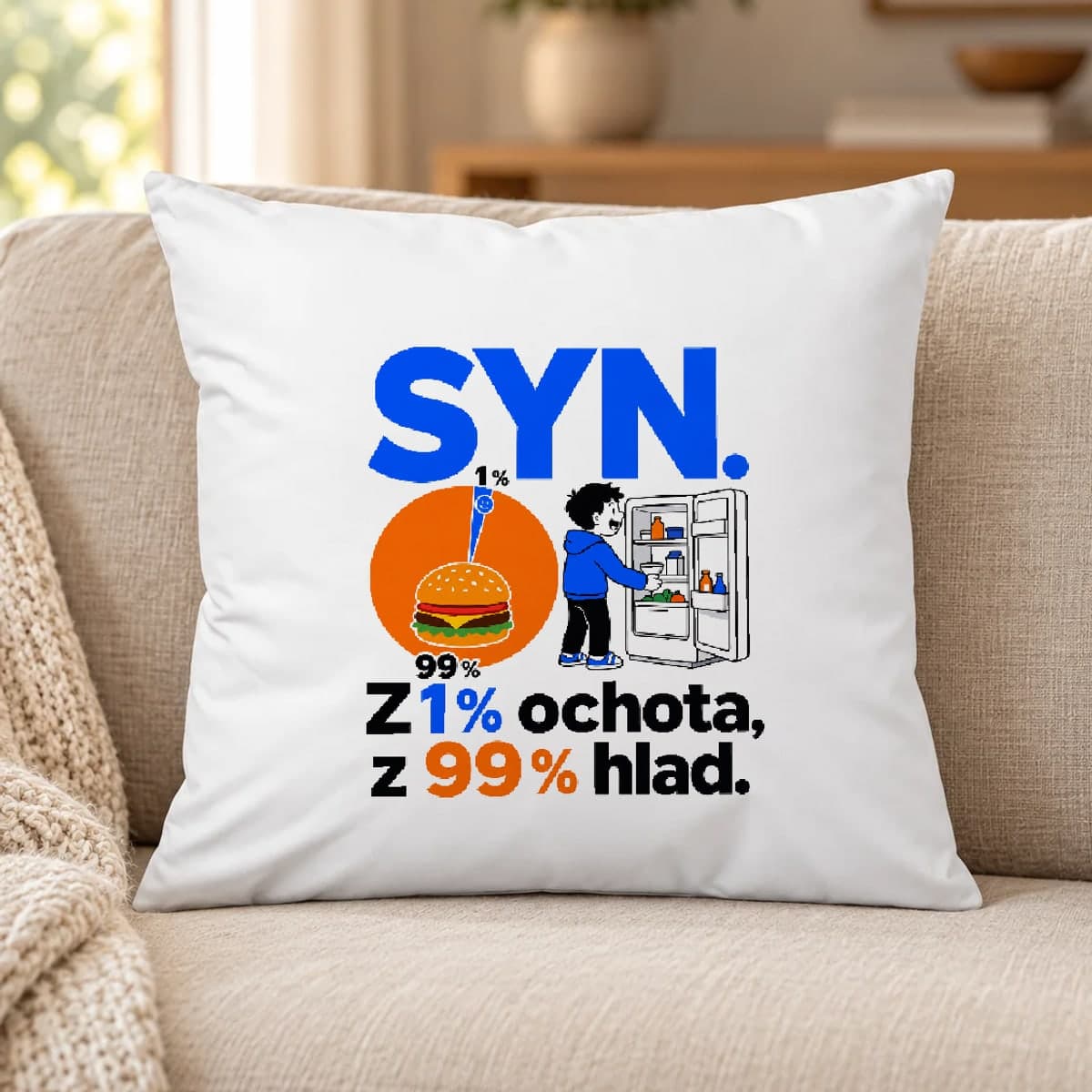 Polštář – Syn – z 1 % ochota, z 99 % hlad