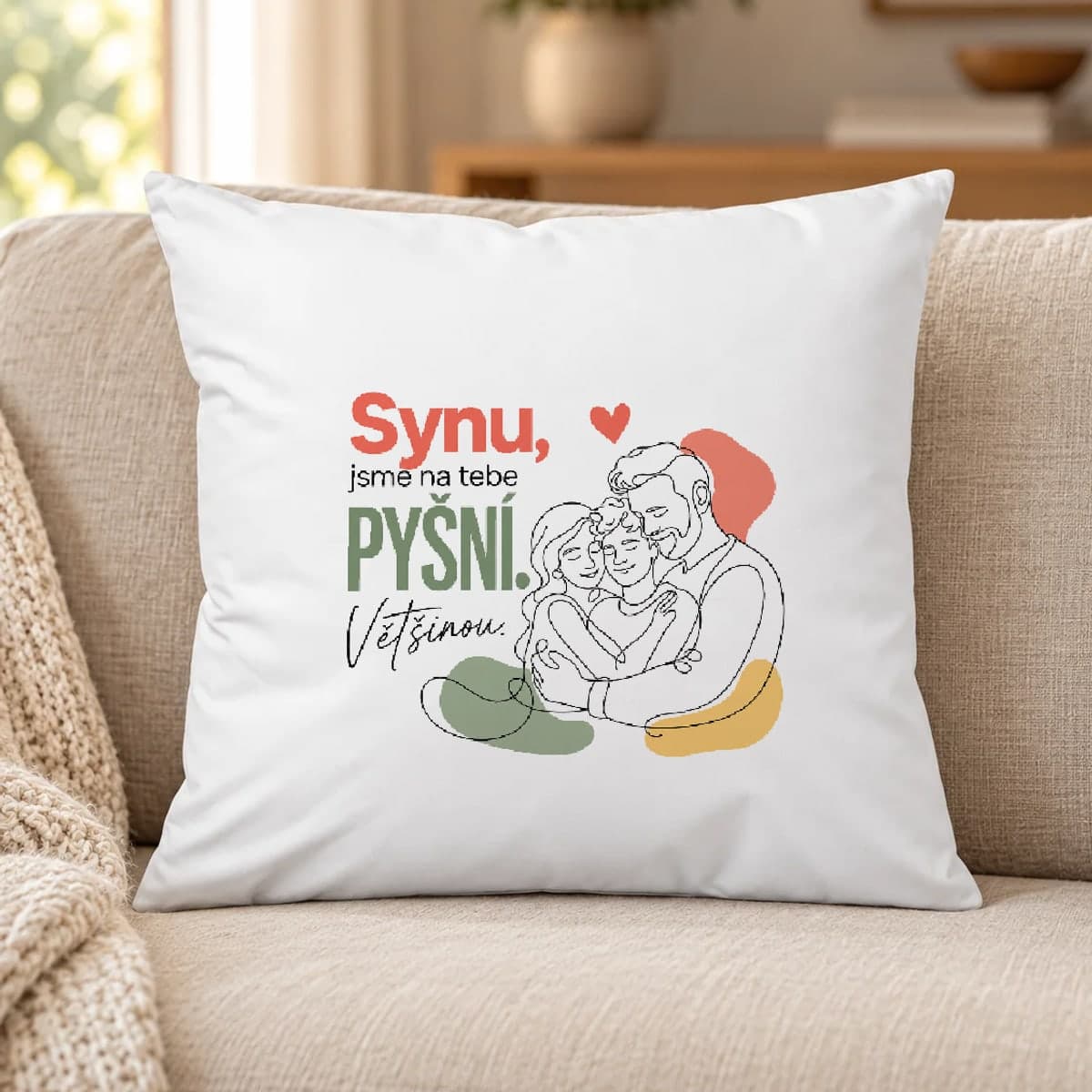 Polštář – Synu, jsme na tebe pyšní – většinou