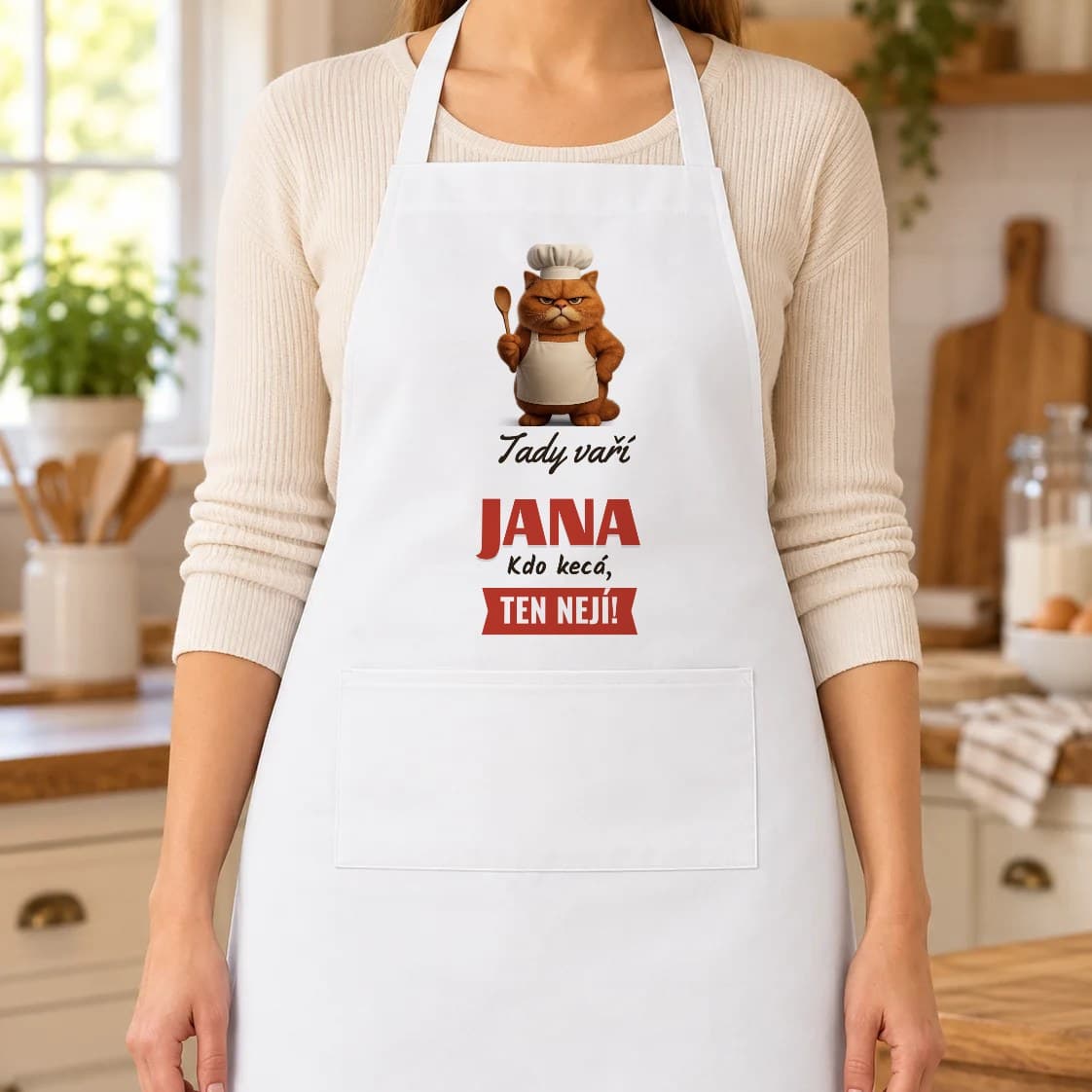 Zástěra se jménem – Tady vaří – kdo kecá, ten nejí