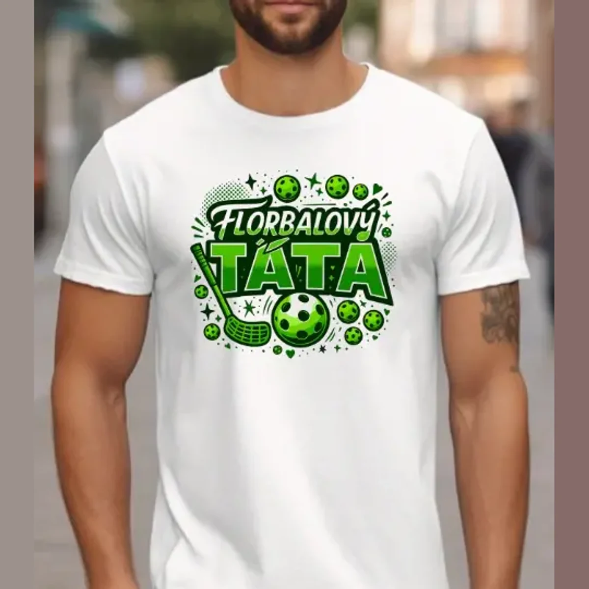 Tričko – Florbalový táta (DTF potisk, unisex, 100% bavlna)
