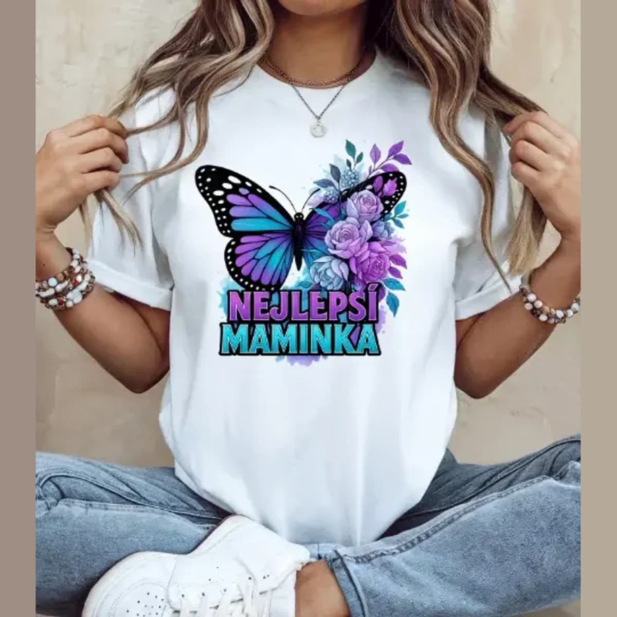 Nejlepší maminka – motýl a květy