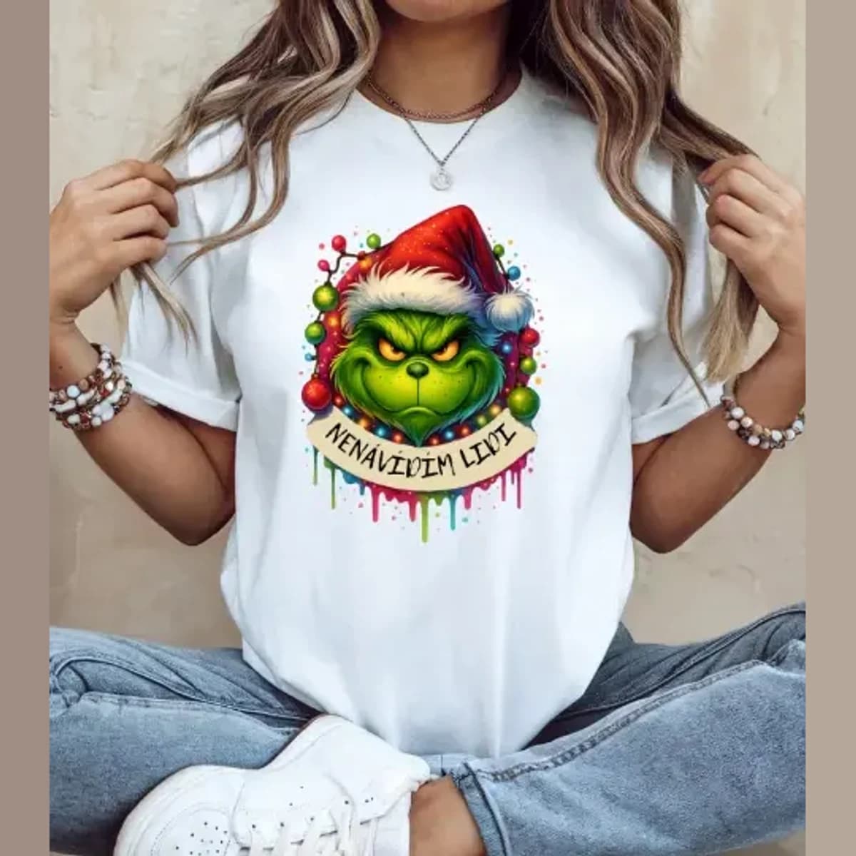 Vánoční tričko – Nenávidím lidi (Grinch styl)