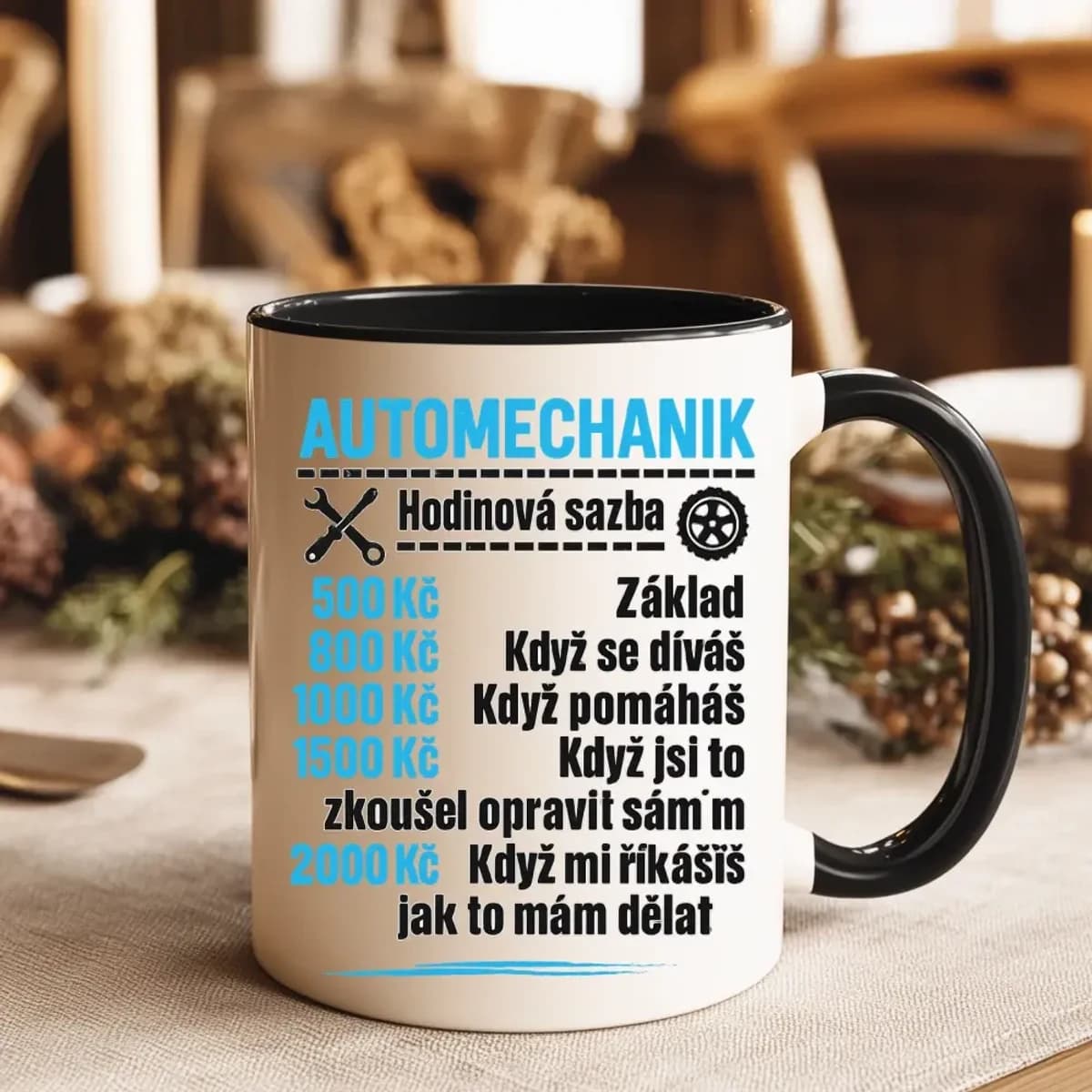 Hrnek Automechanik – Hodinová sazba