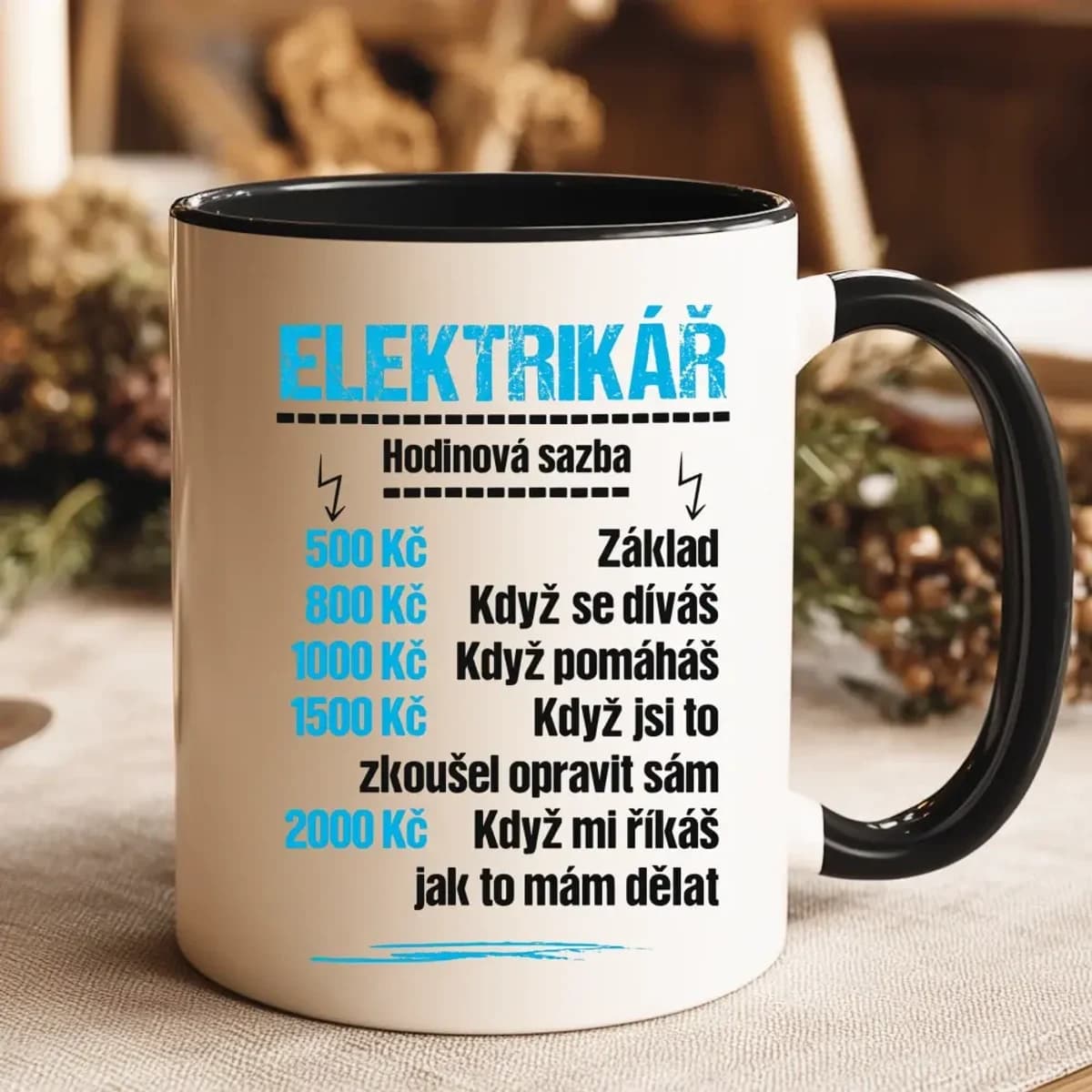 Hrnek Elektrikář – Hodinová sazba