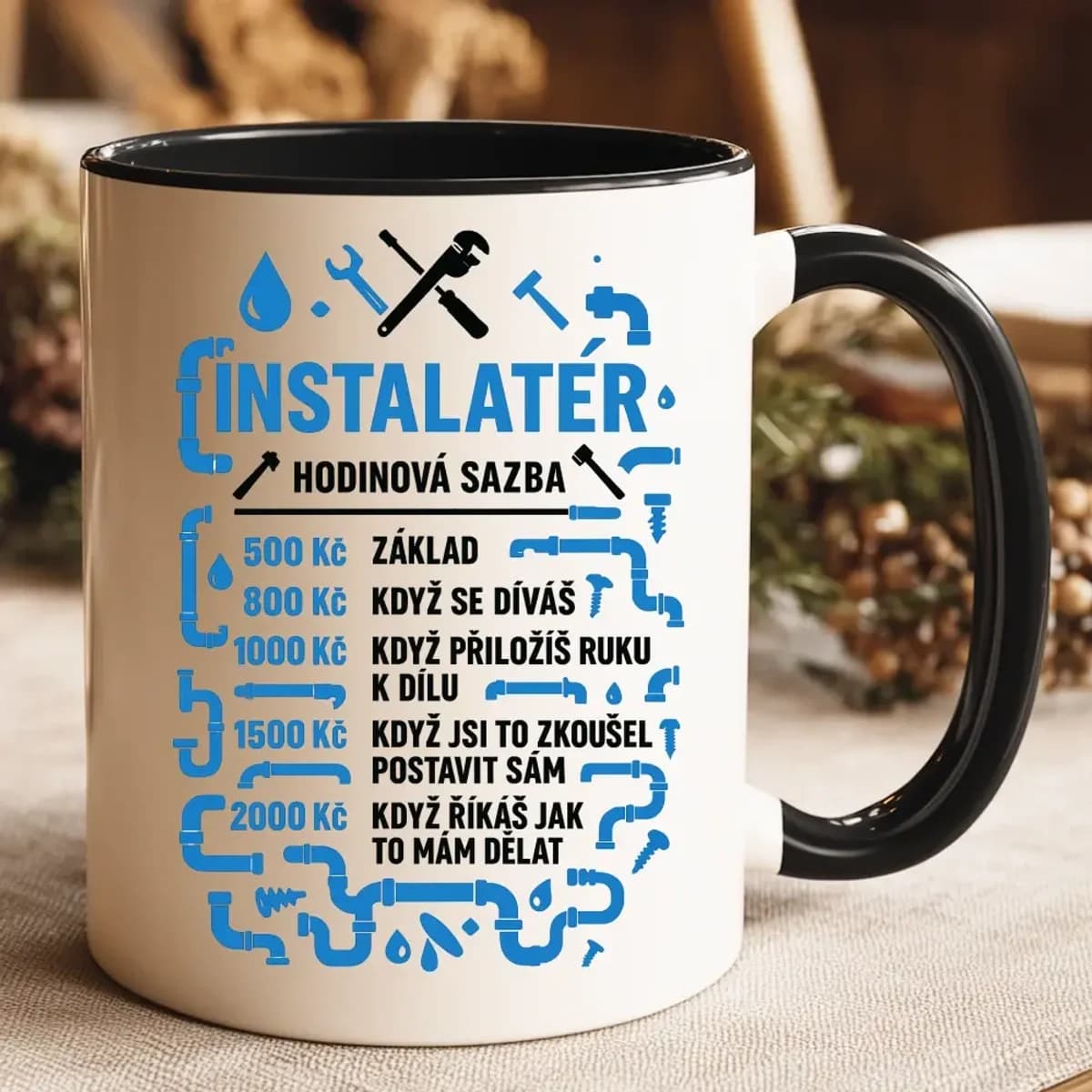 Hrnek – Instalatér (Hodinová sazba)
