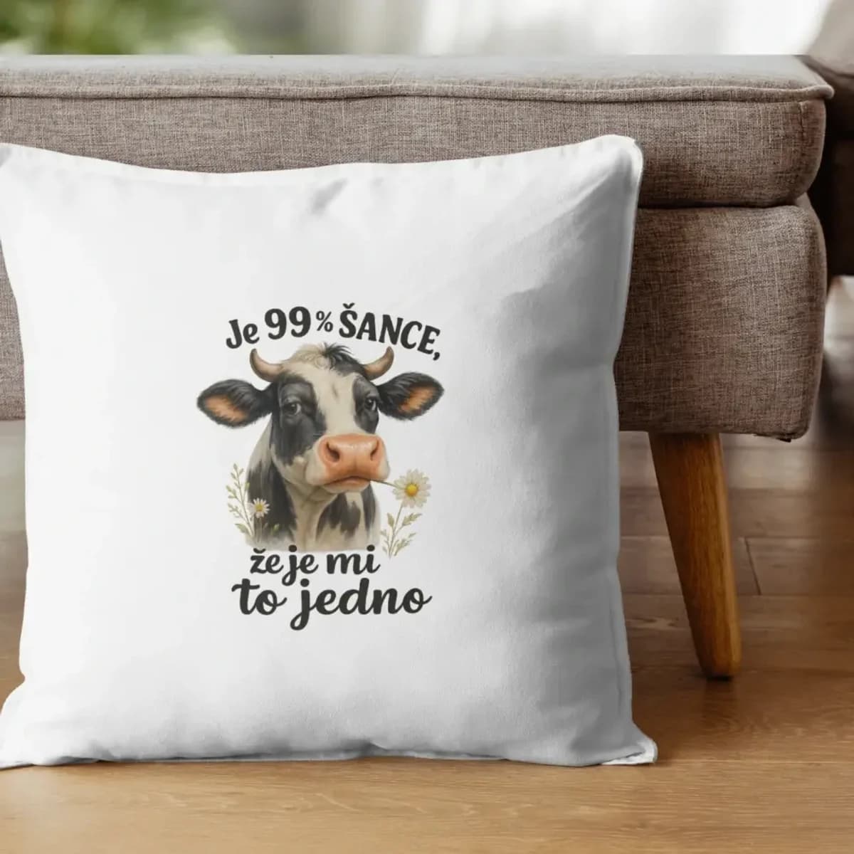 Dekorační polštář Je 99 % šance, že je mi to jedno