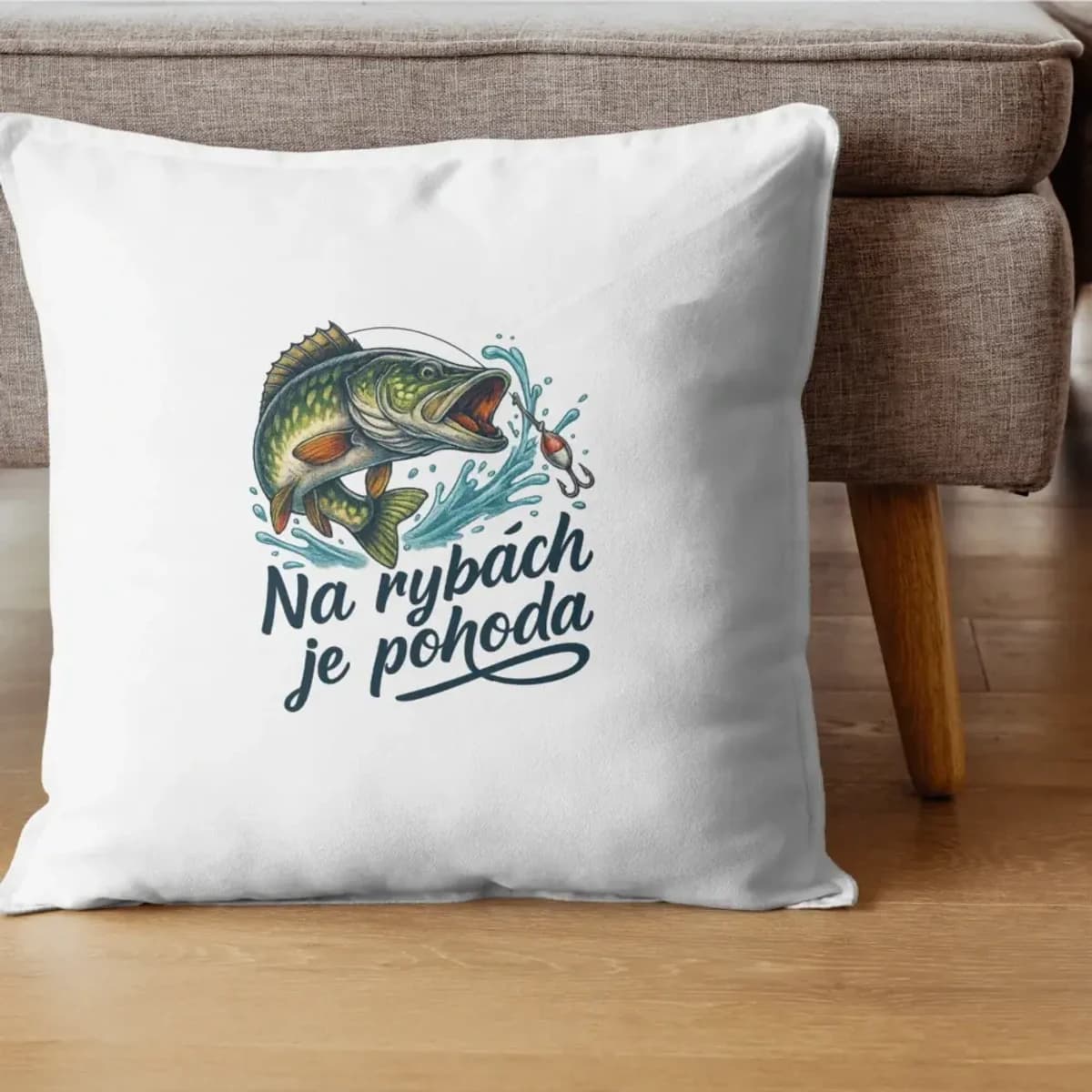 Dekorační polštář „Na rybách je pohoda“