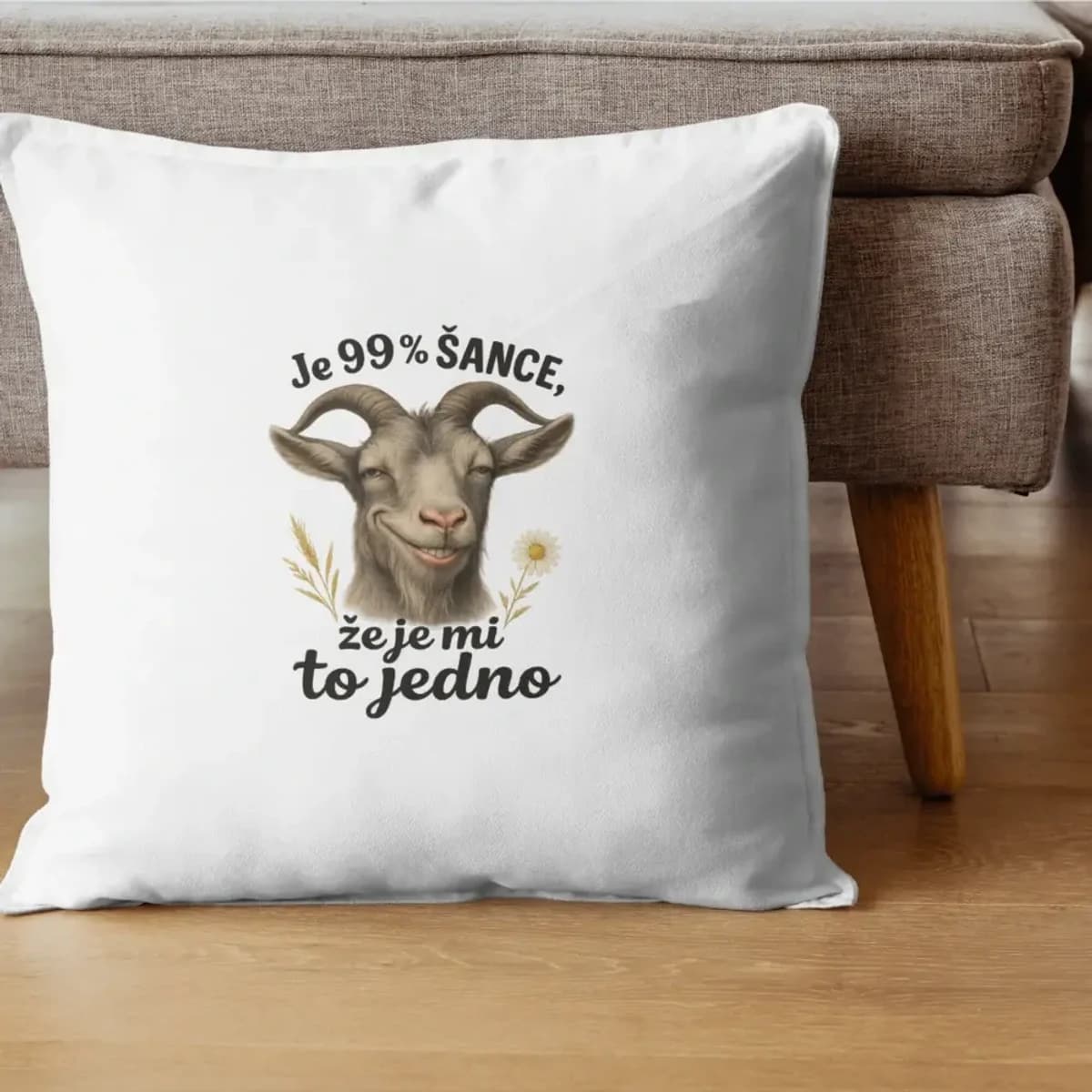 Dekorační polštář „Je 99 % šance, že je mi to jedno“