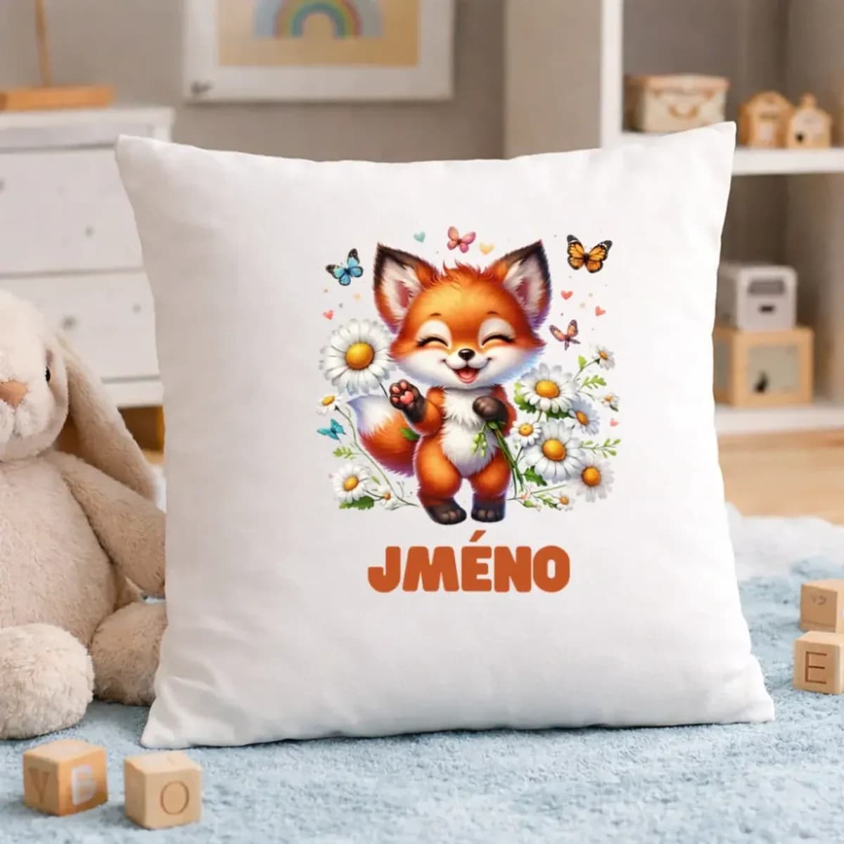 Personalizovaný dětský polštář s kočičkou
