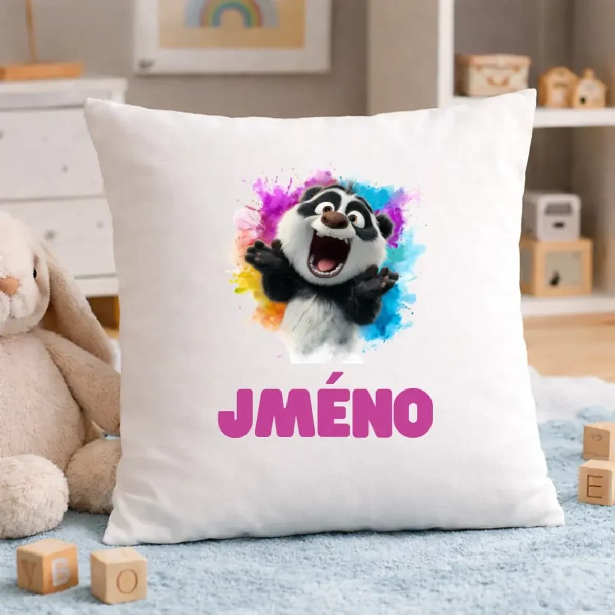 Personalizovaný dětský polštář Panda se jménem