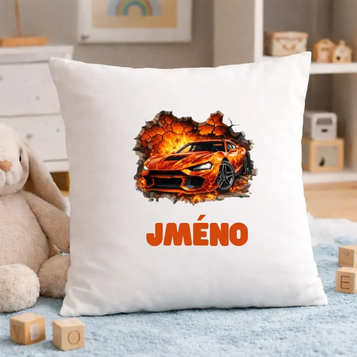 Personalizovaný polštářek se jménem – veselý motiv pro děti