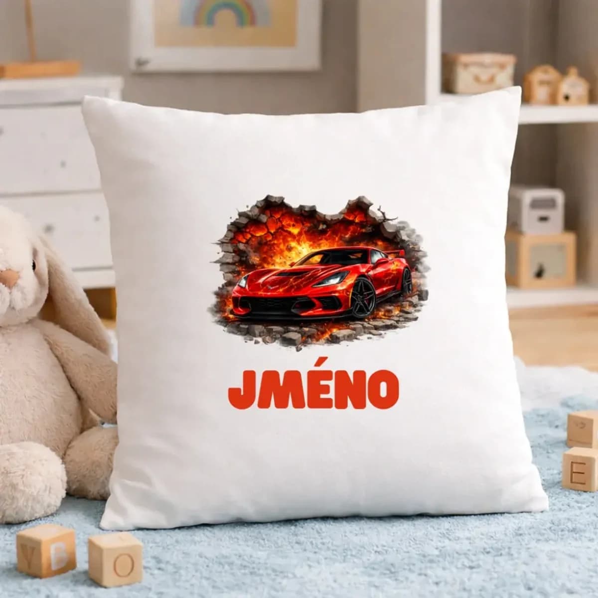 Personalizovaný polštář se jménem – veselý motiv pro děti