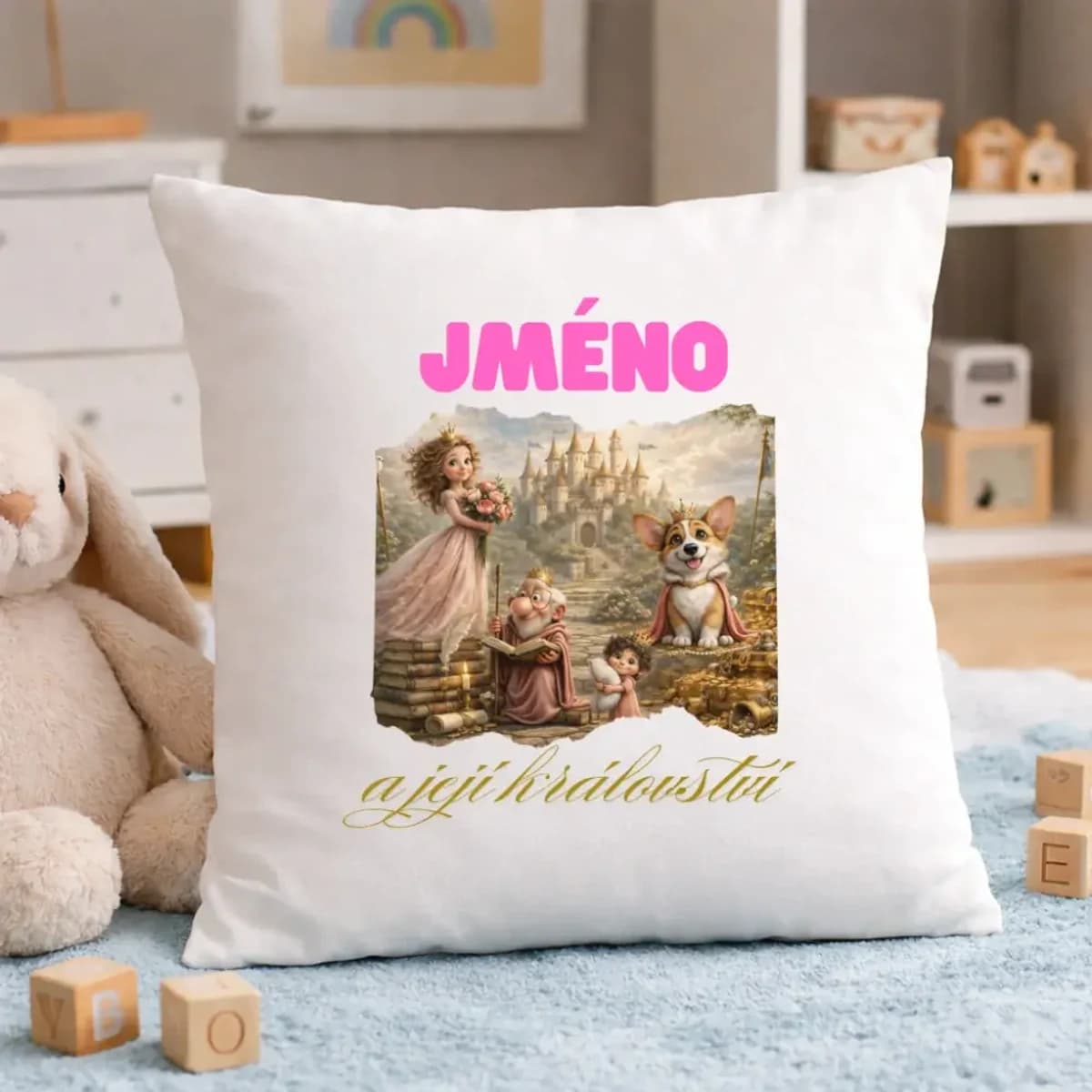 Dětský polštář se jménem – Princezna a její království