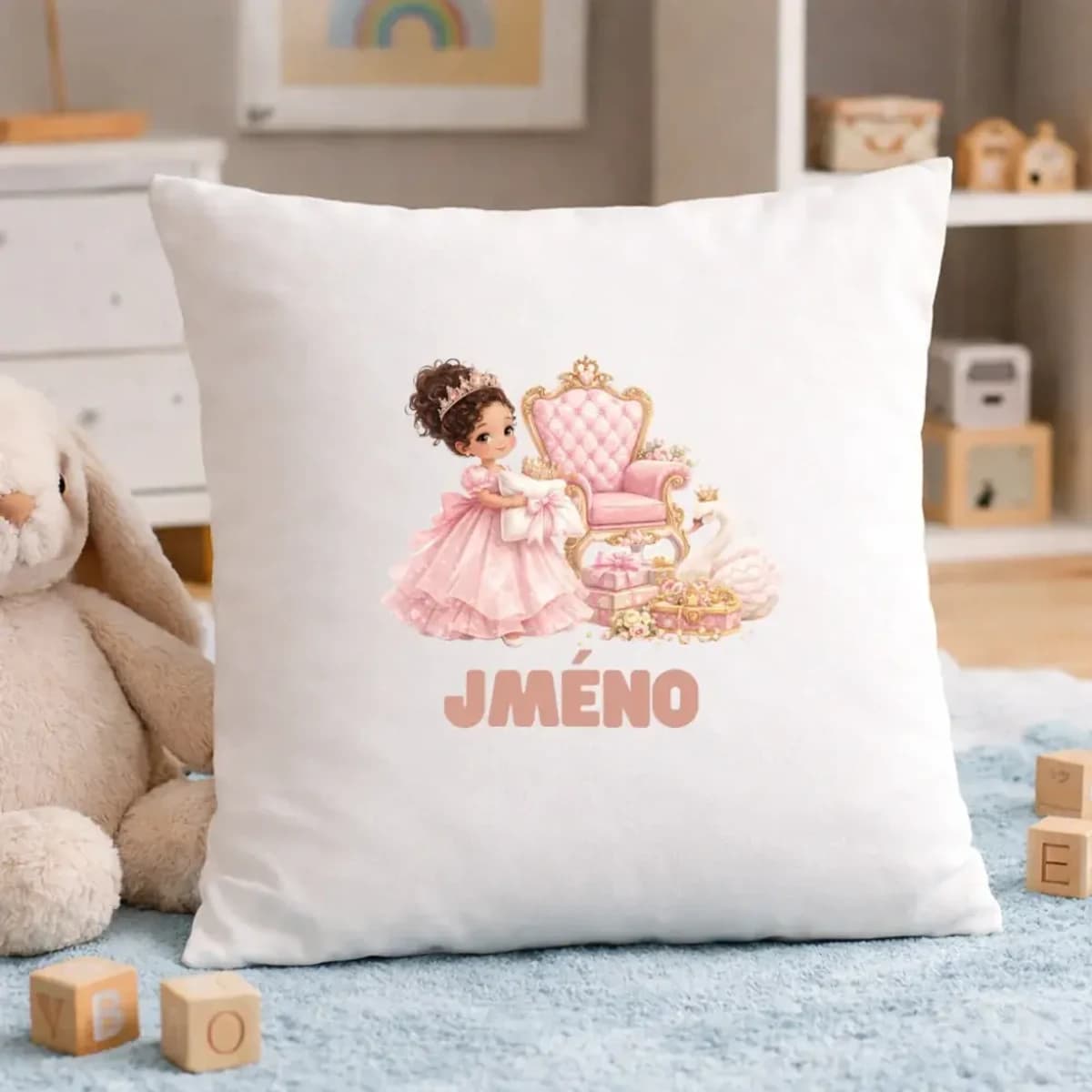 Dětský polštář se jménem – Princezna na trůnu