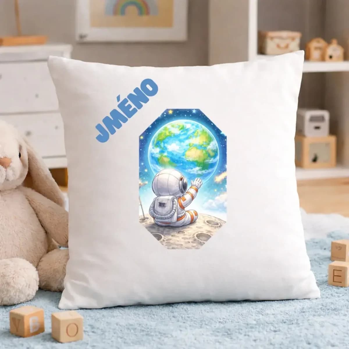 Dětský polštář s vlastním jménem – Malý astronaut