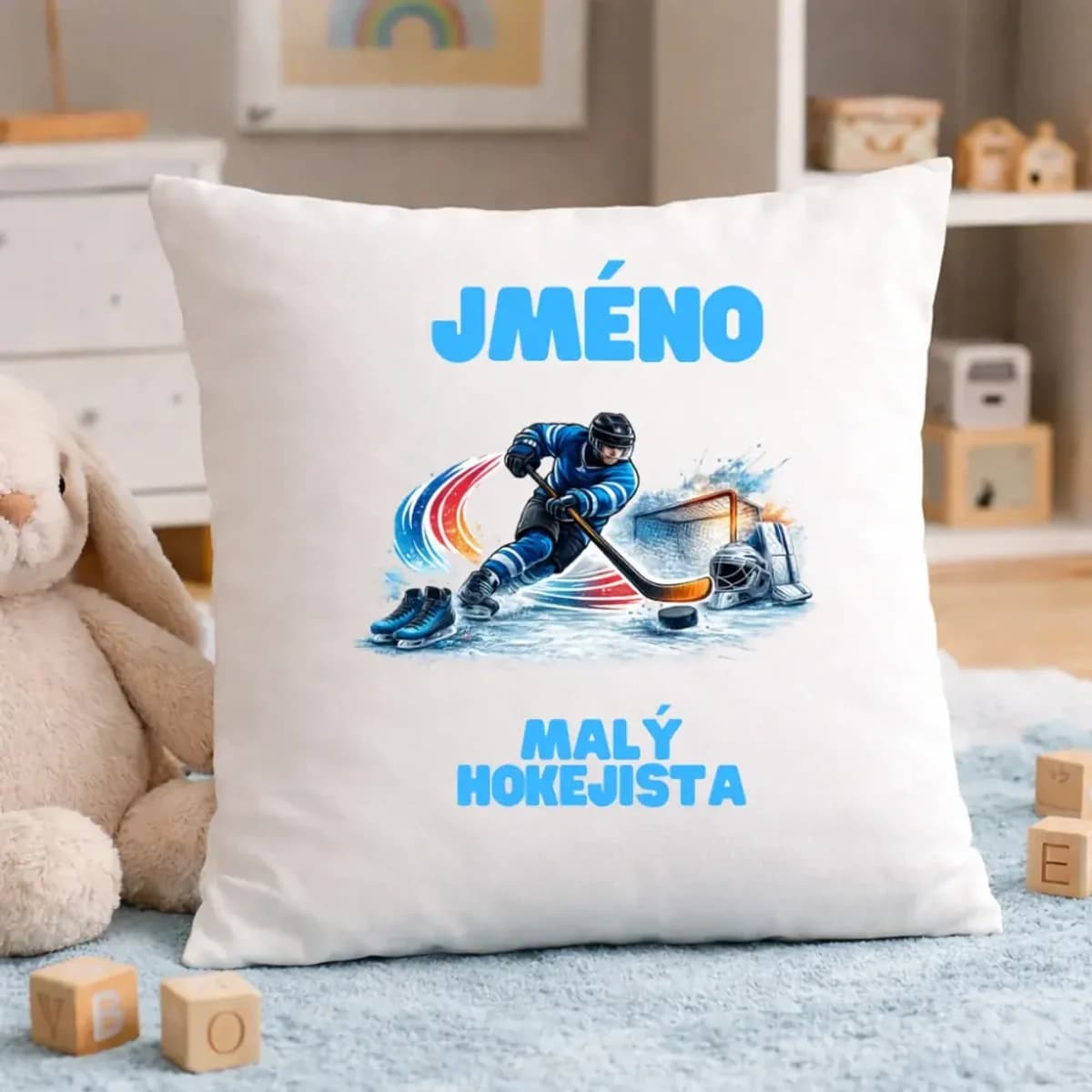 Dětský polštář se jménem – Malý hokejista