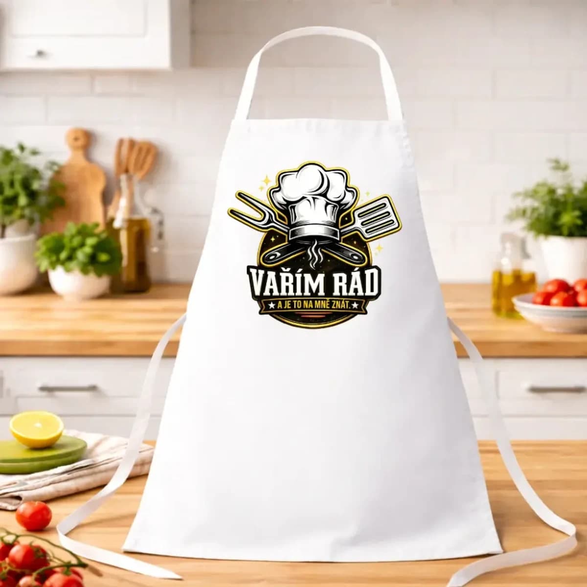 Kuchyňská zástěra „Vařím rád a je to na mně znát“