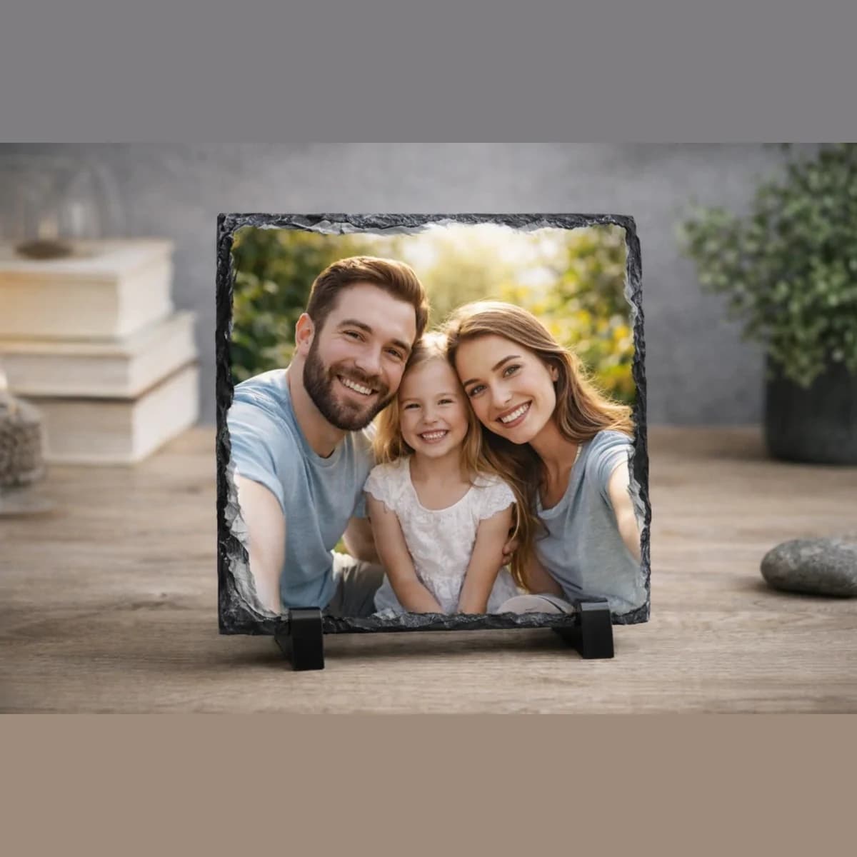 Fotokámen z pravé břidlice – čtverec 15 × 15 cm