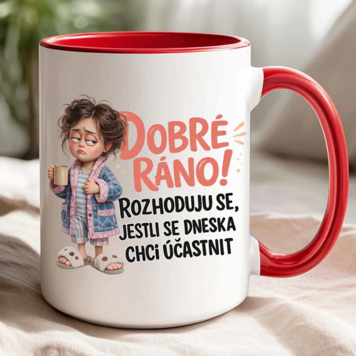 Hrnek Dobré ráno – Rozhoduju se, jestli se dneska chci účastnit | 330 ml