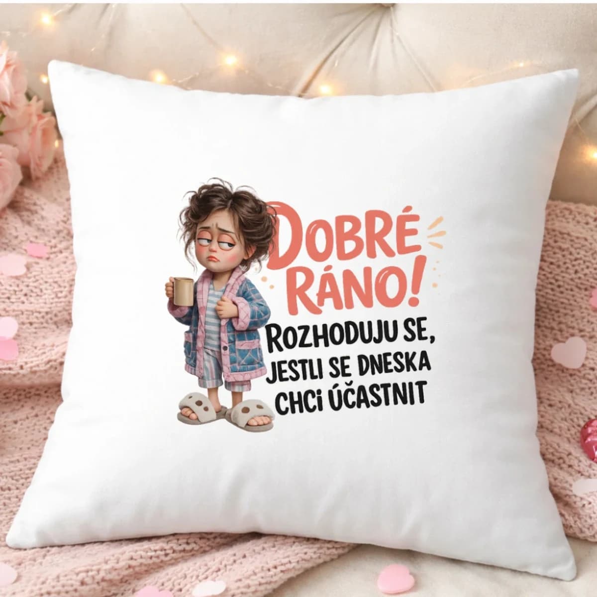 Polštář Dobré ráno – Rozhoduju se, jestli se dneska chci účastnit