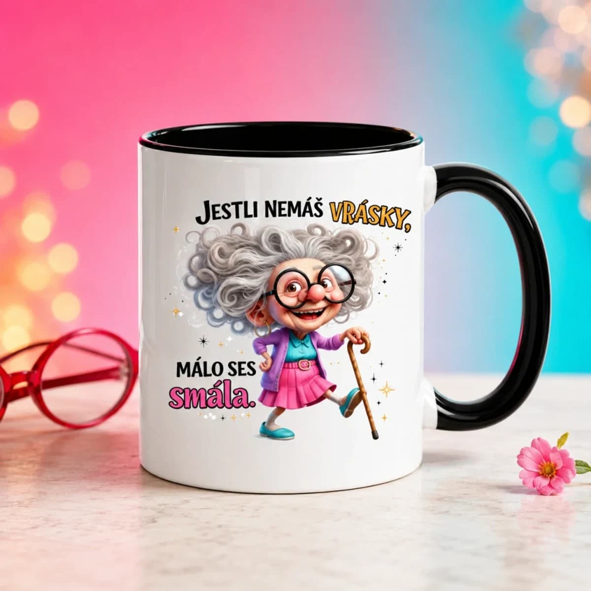 Hrnek Jestli nemáš vrásky, málo ses smála