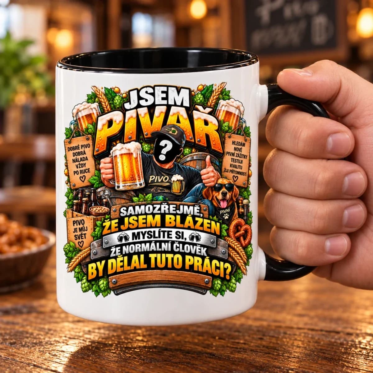 Personalizovaný hrnek Jsem pivař s vlastní fotografií