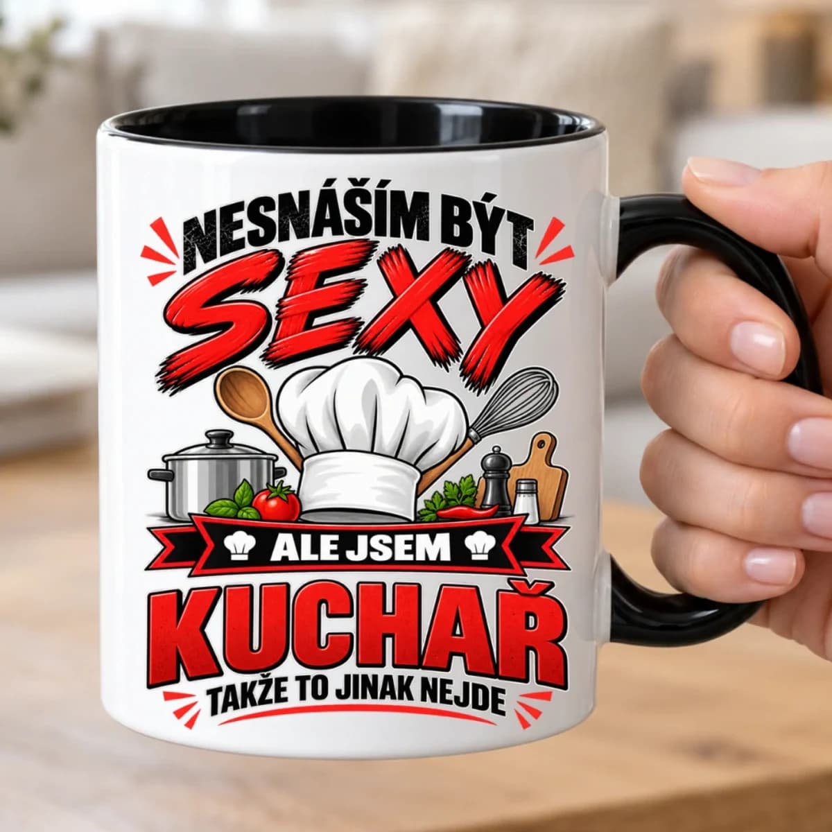 Vtipný hrnek pro kuchaře – Nesnáším být sexy