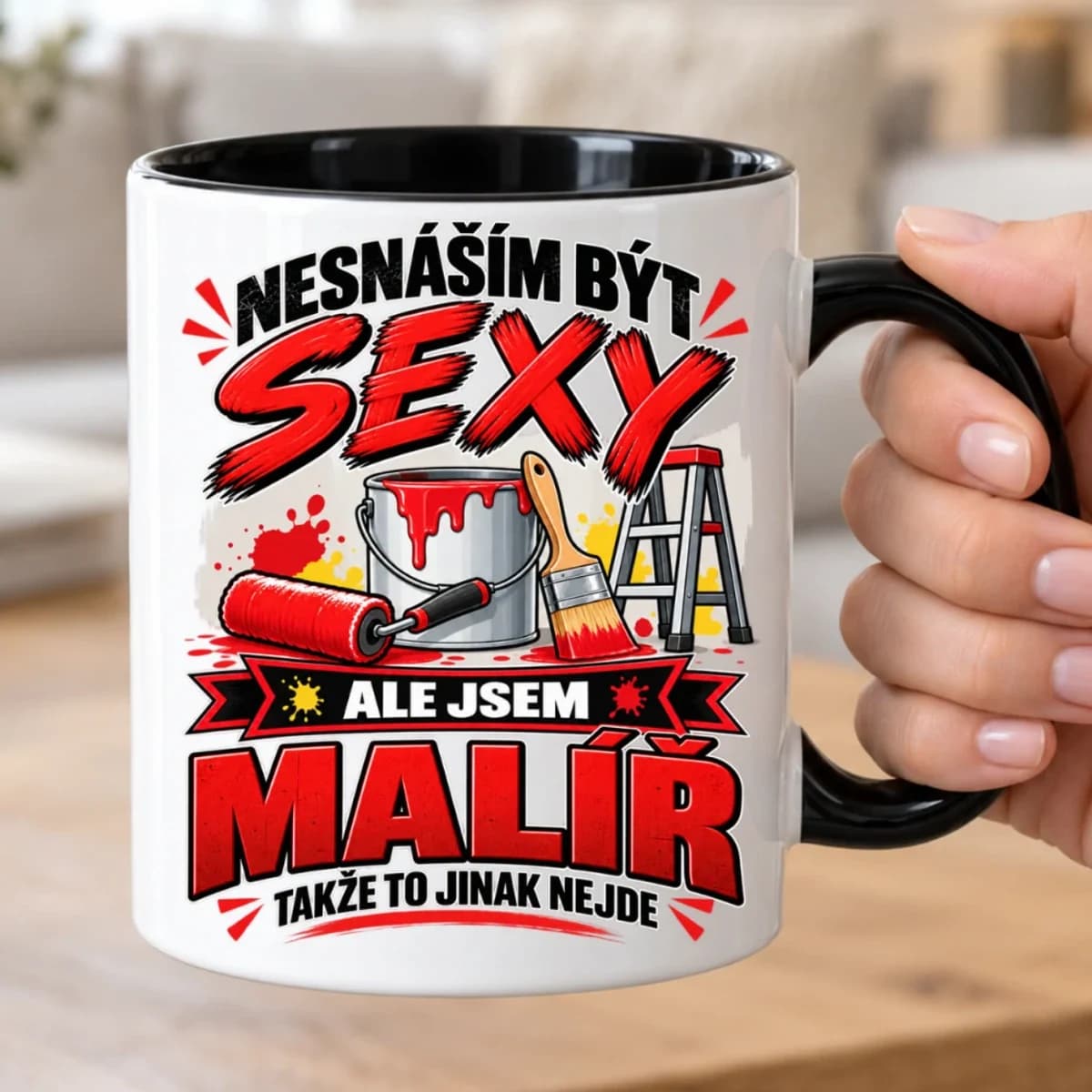 Vtipný hrnek pro malíře – Nesnáším být sexy