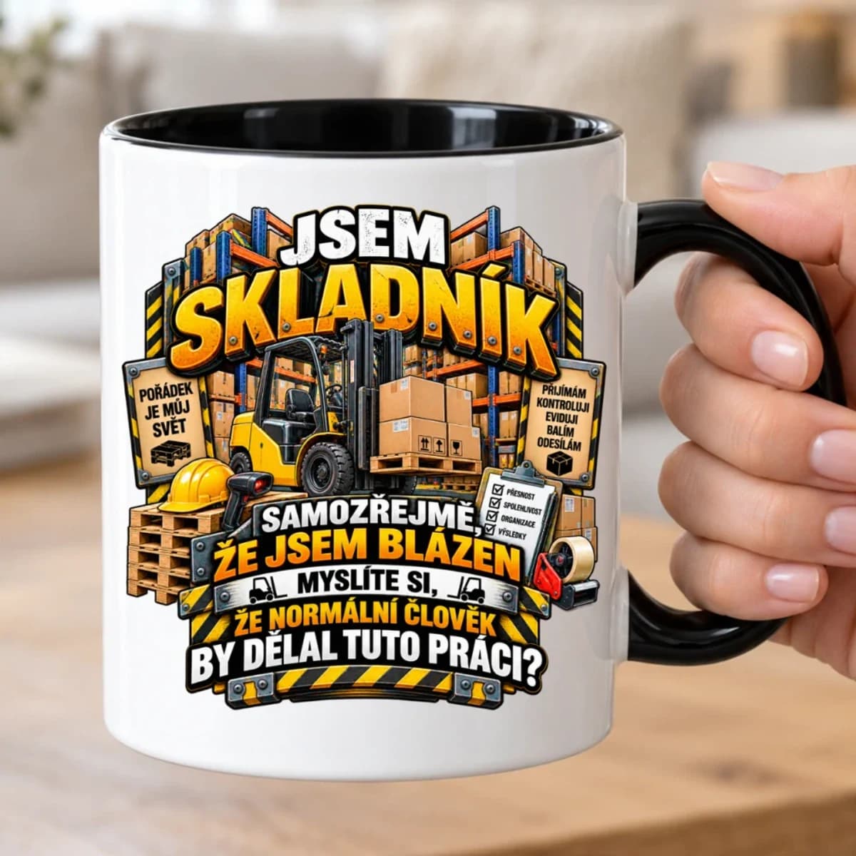 Hrnek pro skladníka – Jsem skladník, samozřejmě že jsem blázen