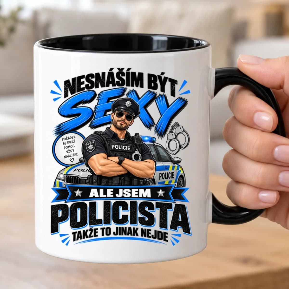 Vtipný hrnek pro policistu – Nesnáším být sexy