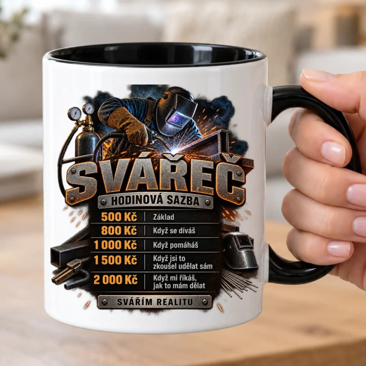 Hrnek pro svářeče – Hodinová sazba