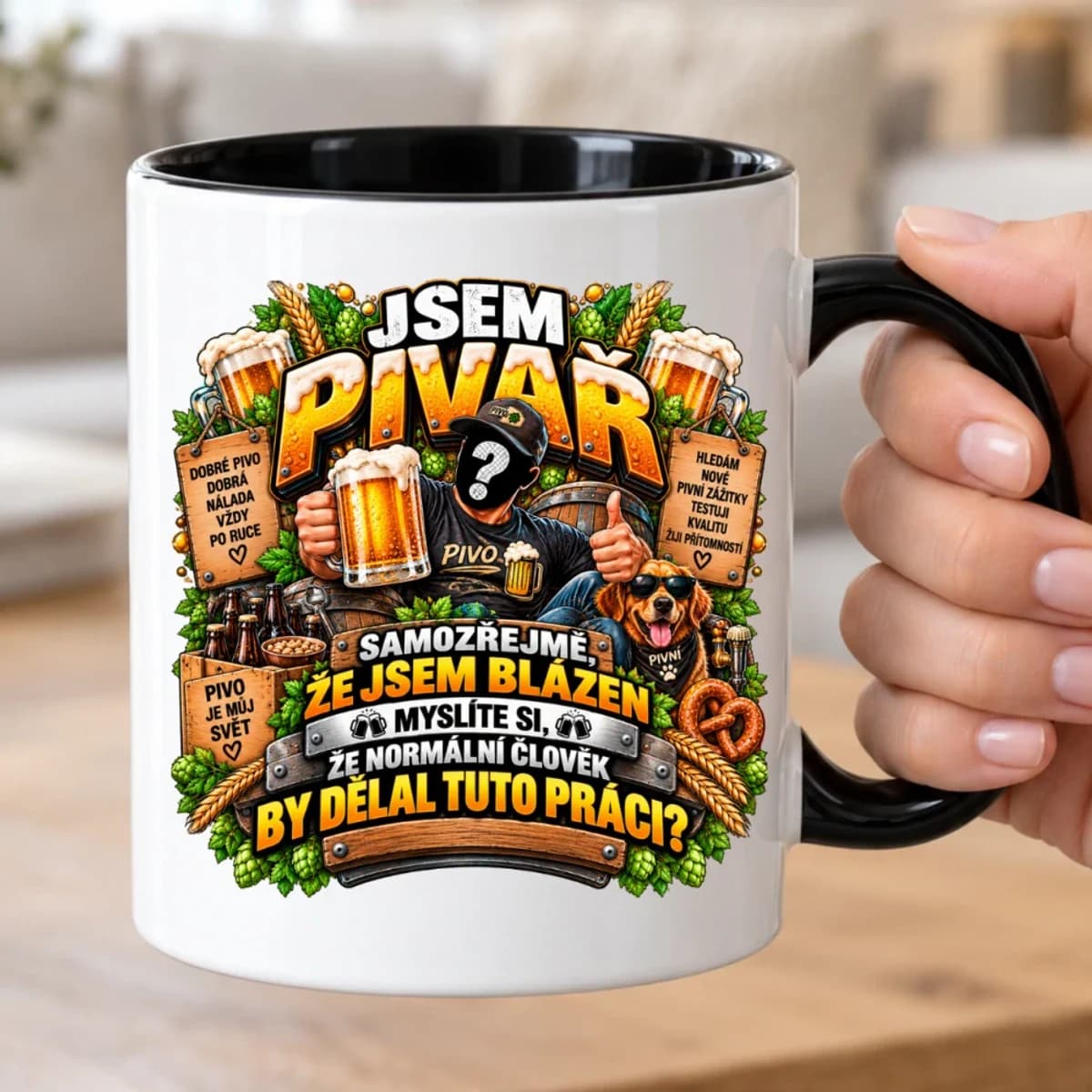 Personalizovaný hrnek pro pivaře s vlastní fotografií – Jsem pivař