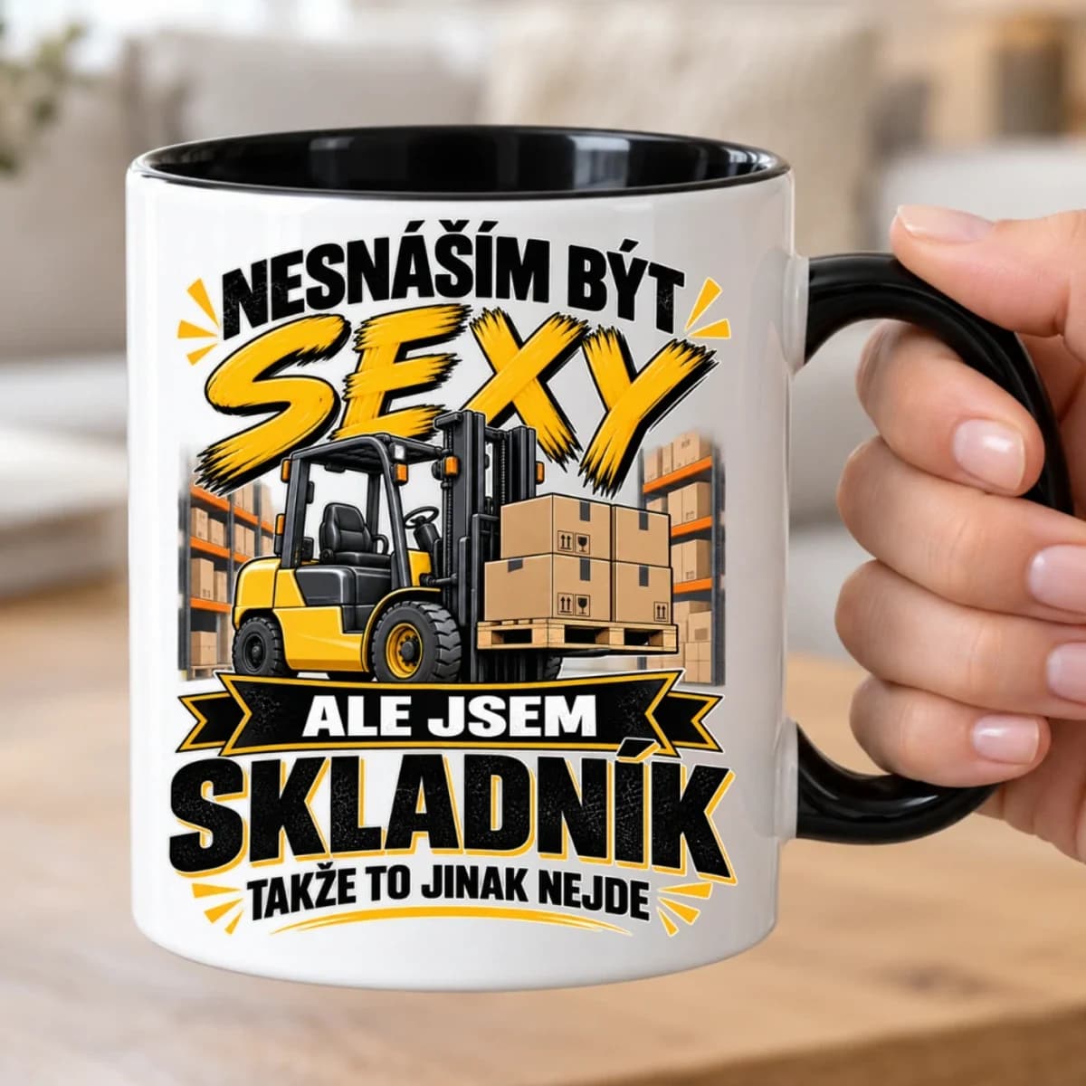 Vtipný hrnek pro skladníka – Nesnáším být sexy