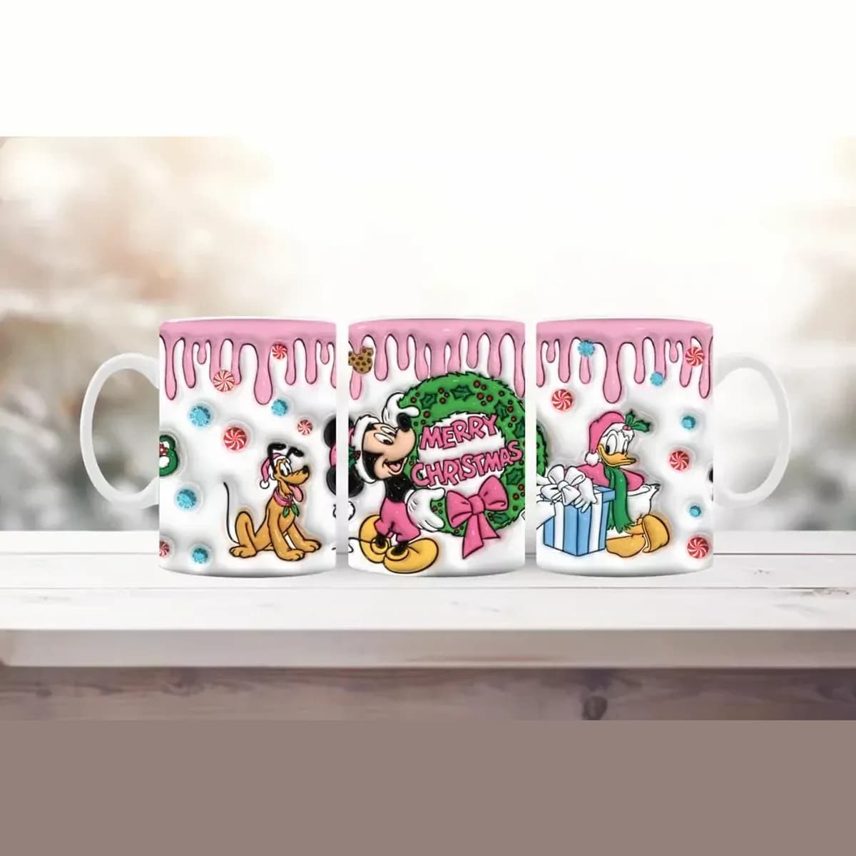 Veselé Vánoce s Mickeym a Donaldem – hrnek