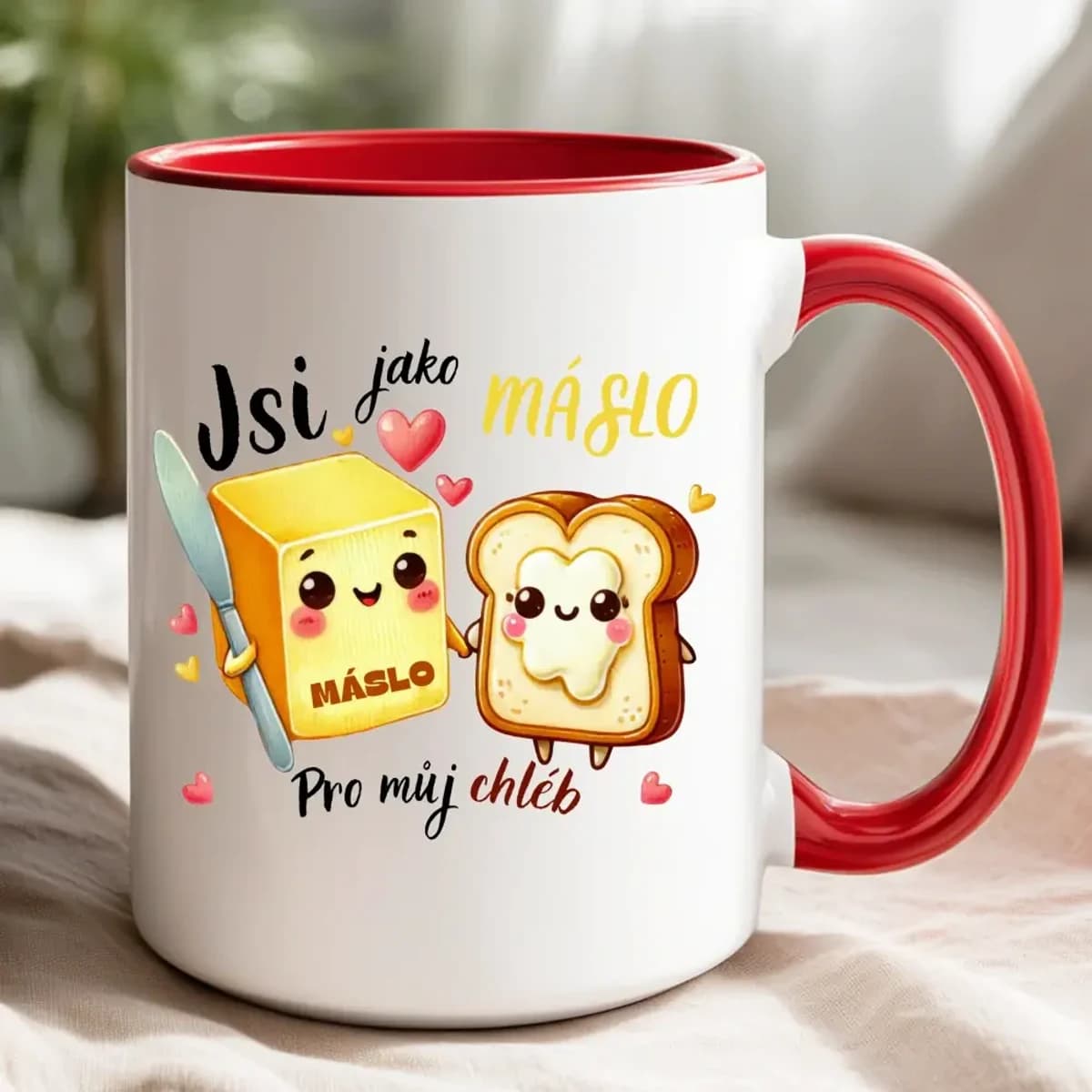 Jsi jako máslo pro můj chléb – hrnek pro dokonalou dvojici