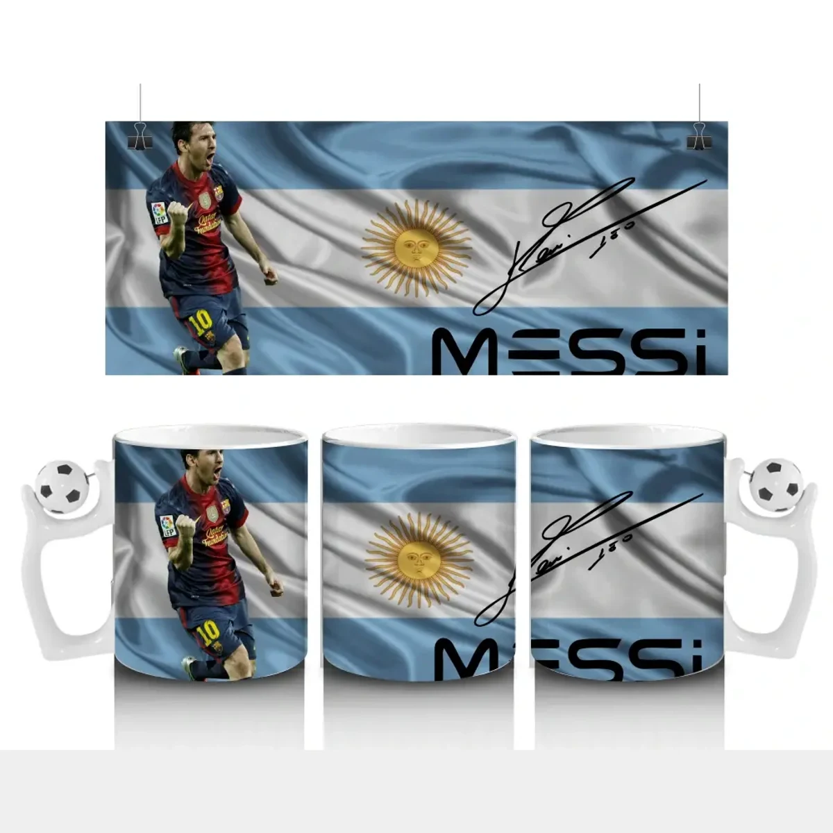 Lionel Messi – argentinská vlajka