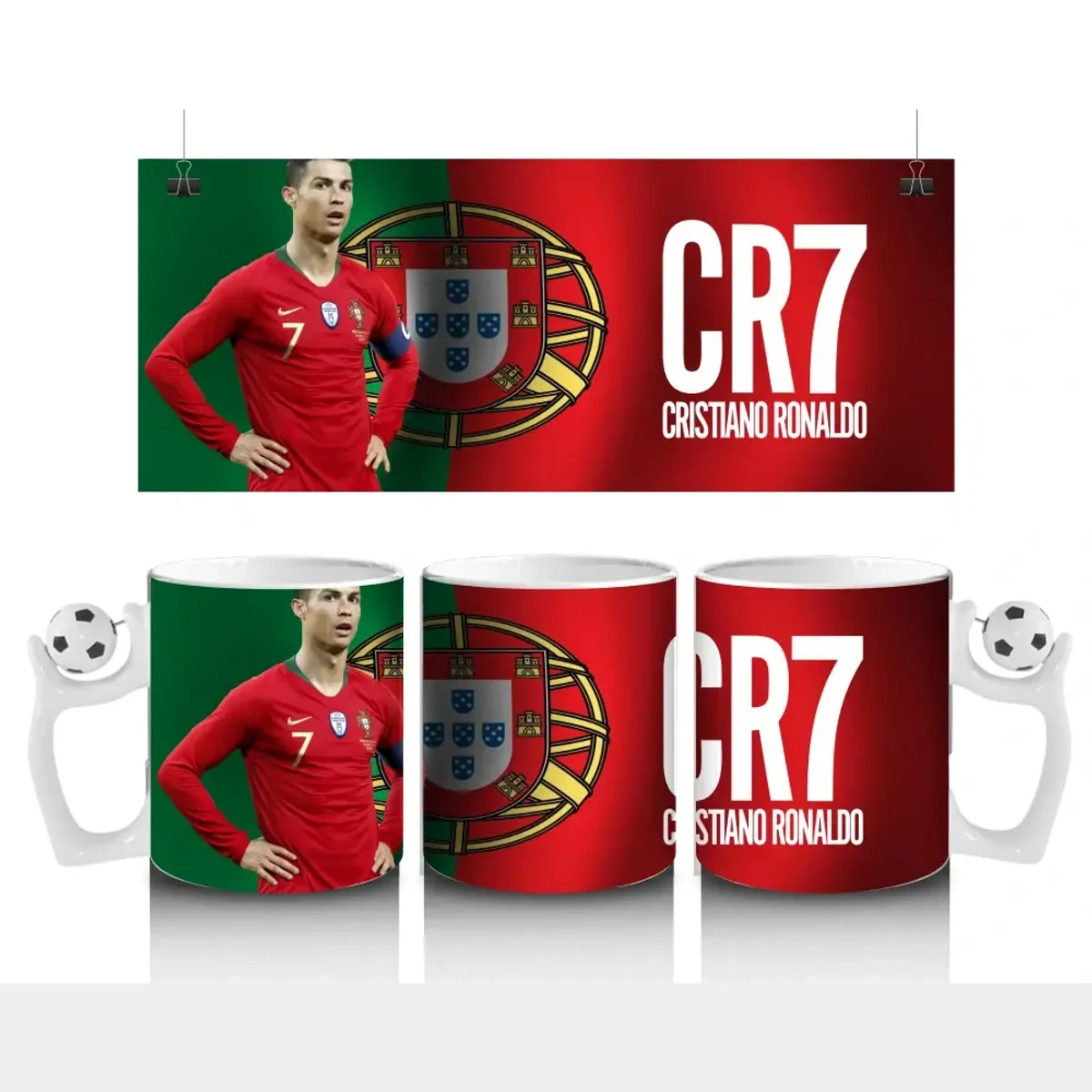 Cristiano Ronaldo „CR7 Retro“ Hrnek 300ml – Počátky Legendy