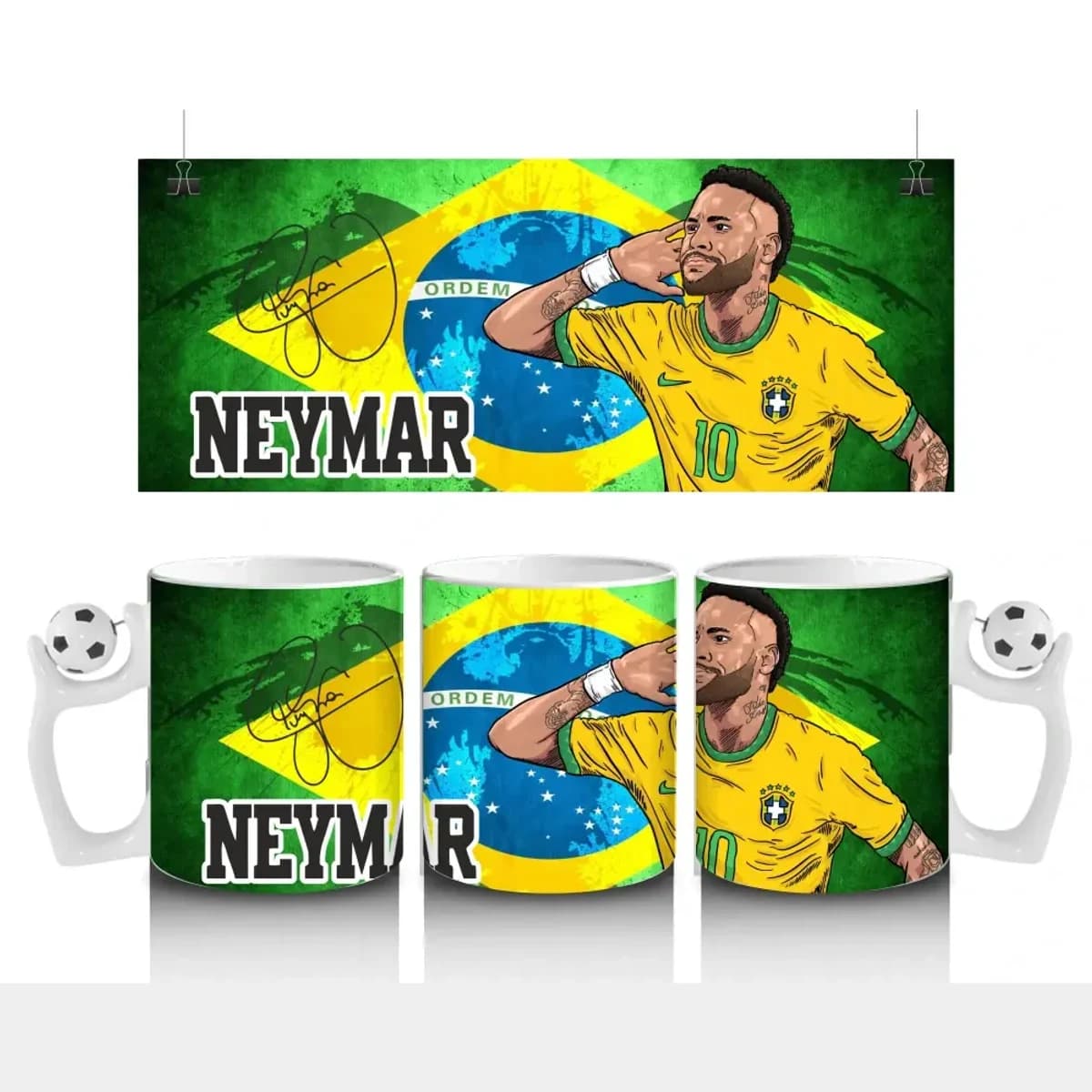 Neymar Jr. „Brazilská Hrdost“ Hrnek 300ml – Samba v Každém Doušku