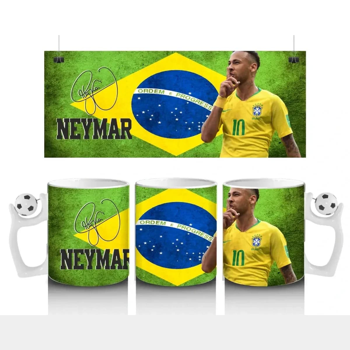 Neymar „Ordem e Progresso“ Hrnek 300ml – Pařížská Elegance