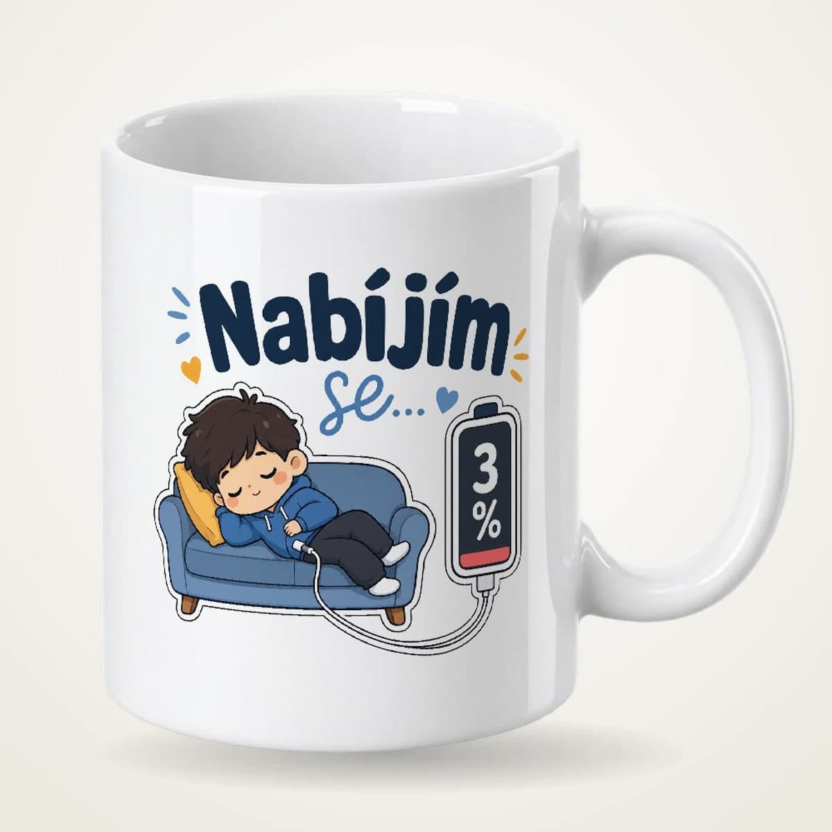 Hrnek – Nabíjím se… 3 %