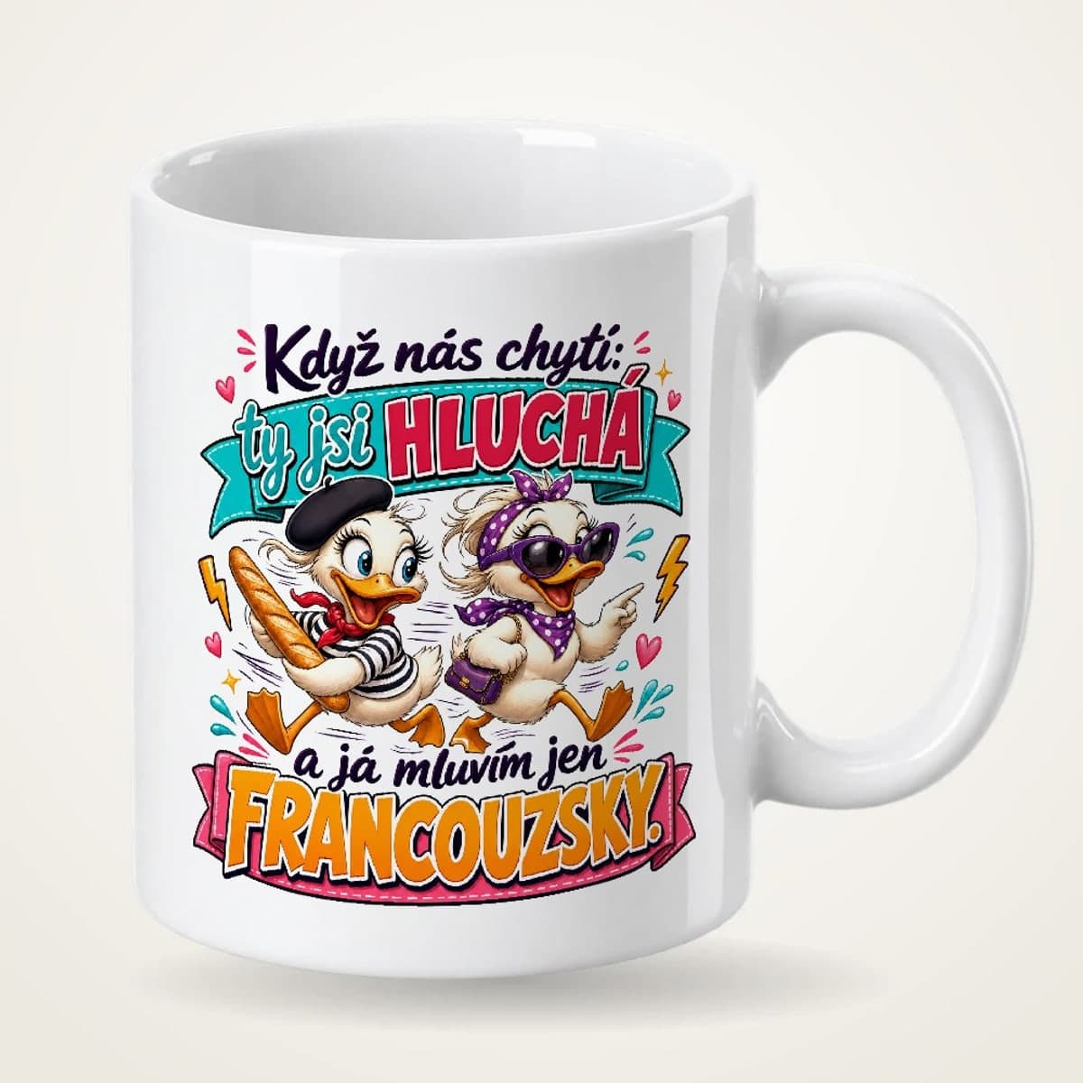 Hrnek pro kamarádku – Když nás chytí, mluvím jen francouzsky