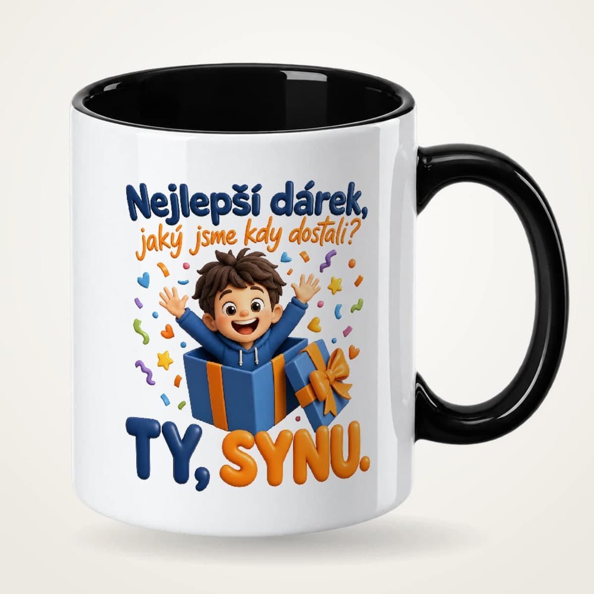 Hrnek s černým uchem – Nejlepší dárek, jaký jsme kdy dostali? Ty, synu