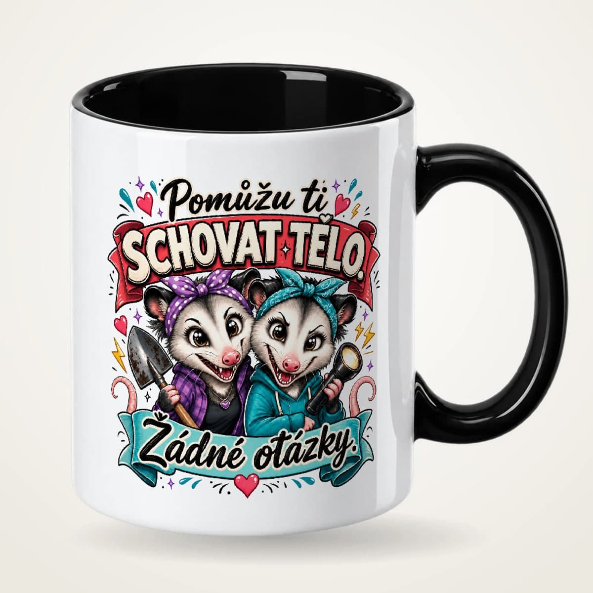 Hrnek s černým uchem pro kamarádku – Pomůžu ti schovat tělo