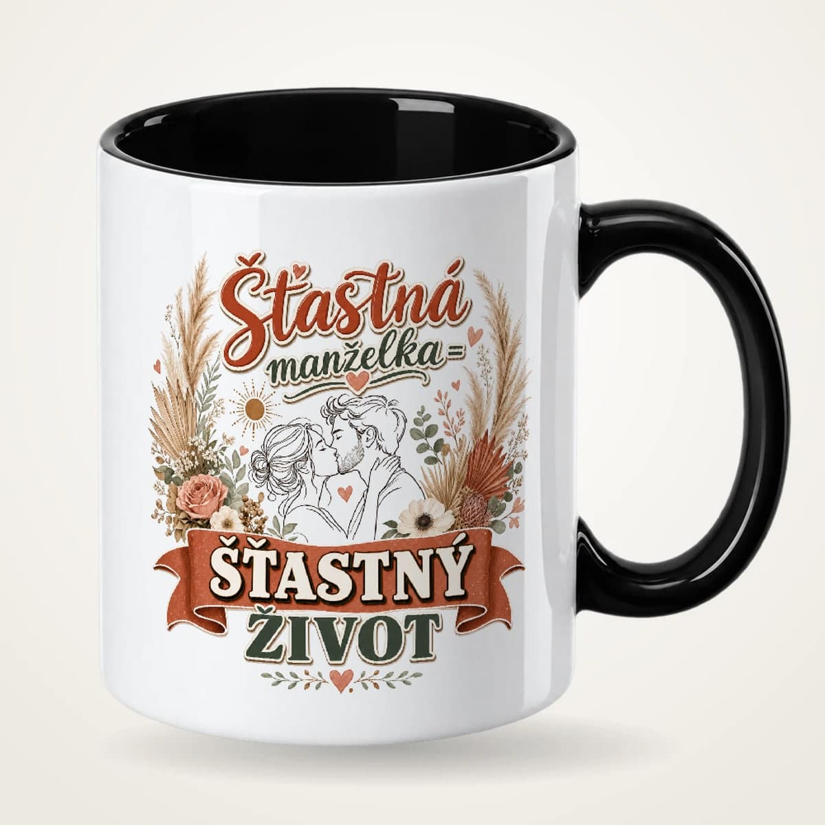 Hrnek s černým uchem – Šťastná manželka = šťastný život