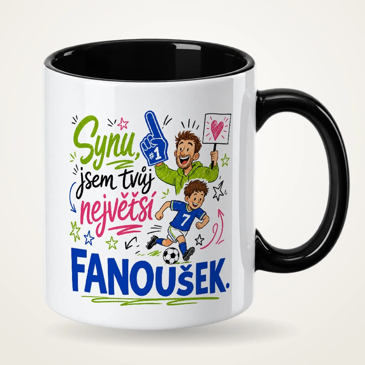 Hrnek s černým uchem – Synu, jsem tvůj největší fanoušek